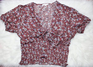 Self tie floral top